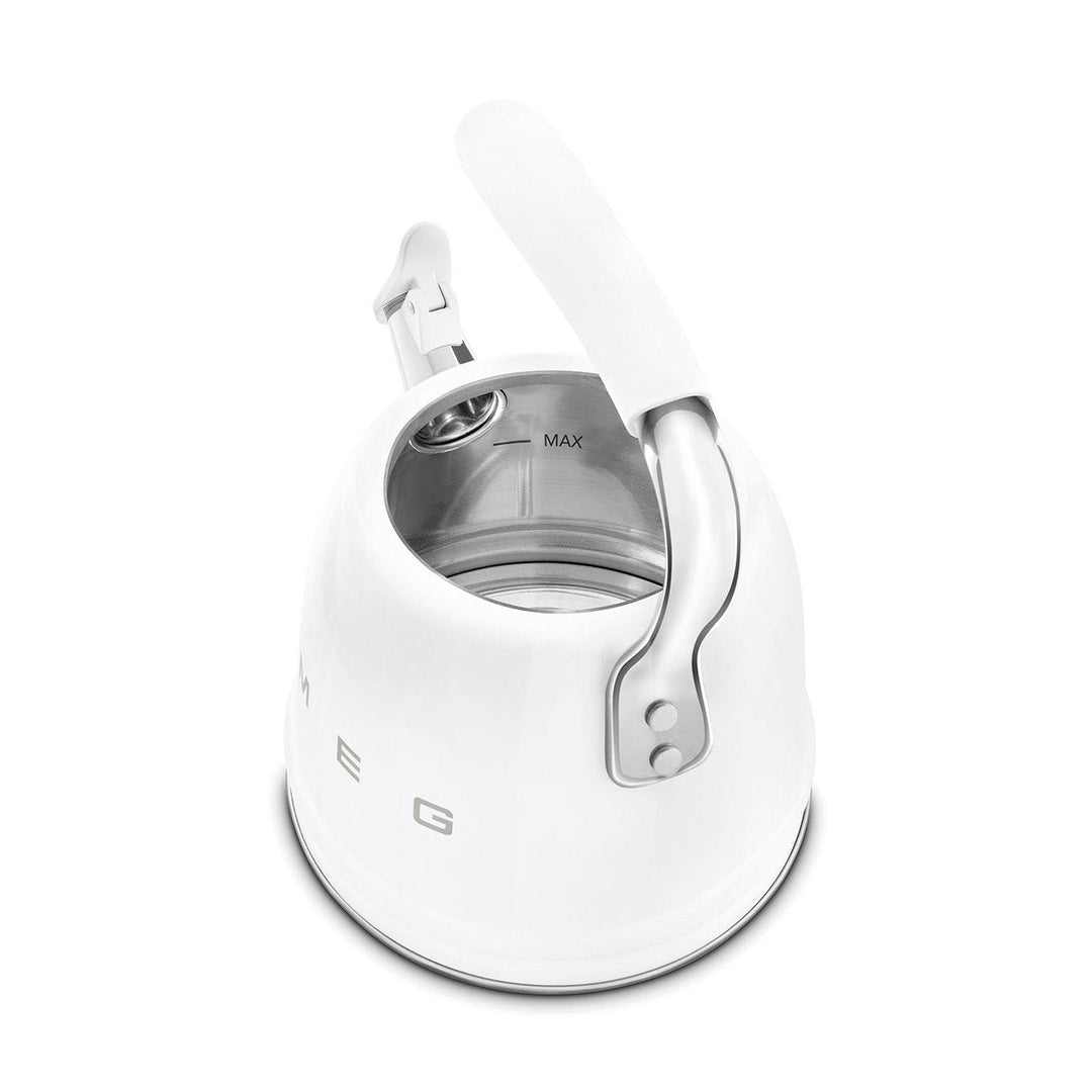 Smeg Retro Style Whistling Kettle 2.3L, White