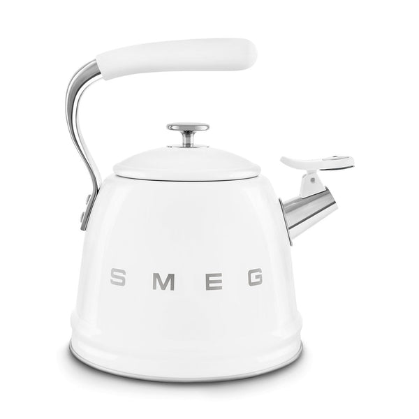Smeg Retro Style Whistling Kettle 2.3L, White