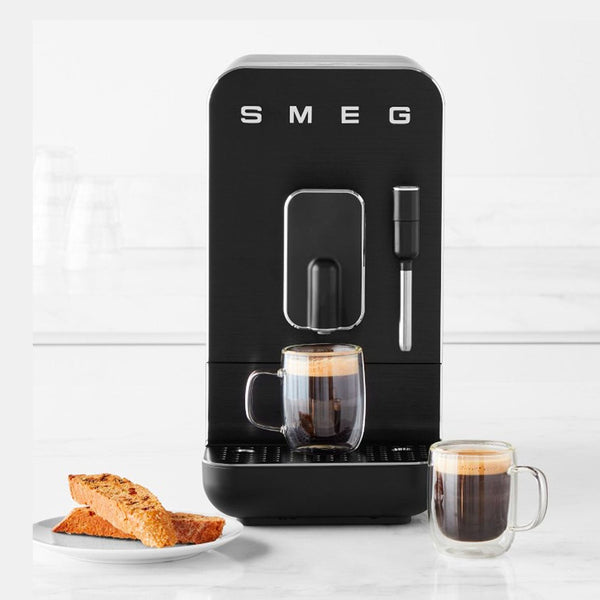 Smeg Super Automatic Espresso Machine with Steam Wand, Full Black #BCC12FBMUS