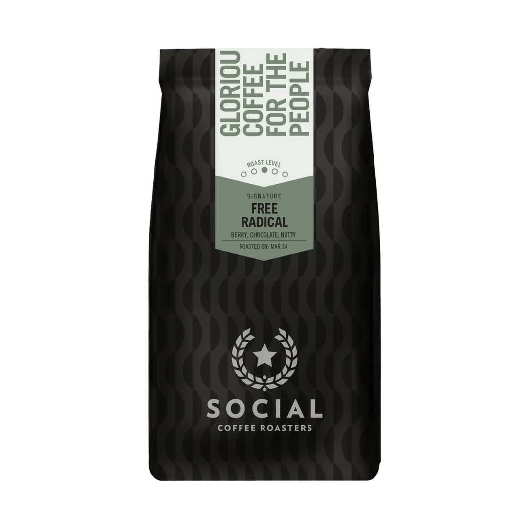 Social Free Radical Whole Bean Espresso Blend, 12oz.