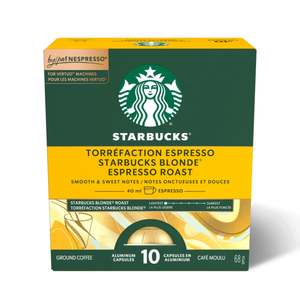 Starbucks Blonde Espresso Roast 40ml Nespresso® VertuoLine Compatible Capsules, 10 Pack