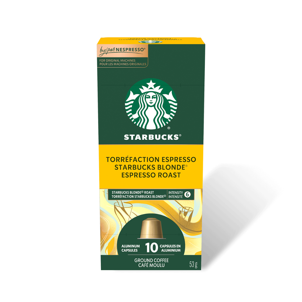 Starbucks Blonde Espresso Roast Nespresso® OriginalLine Compatible Capsules, 10 Pack