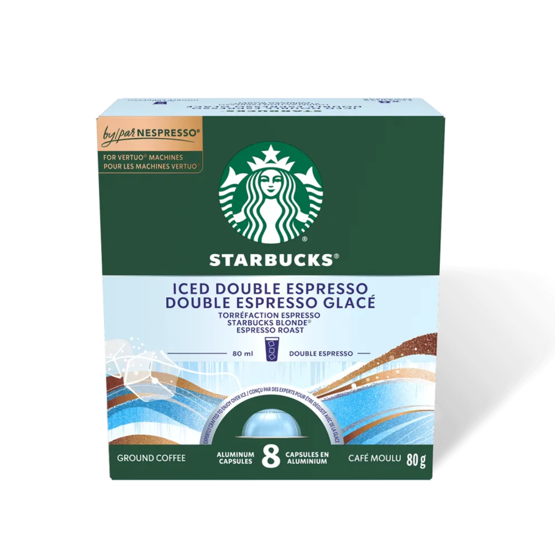 Starbucks Double Iced Espresso 80ml Nespresso® VertuoLine Compatible Capsules, 8 Pack