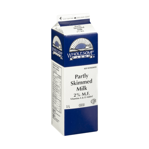 Sysco Wholesome Farms 2% Milk, 1L *Local Offices Only*