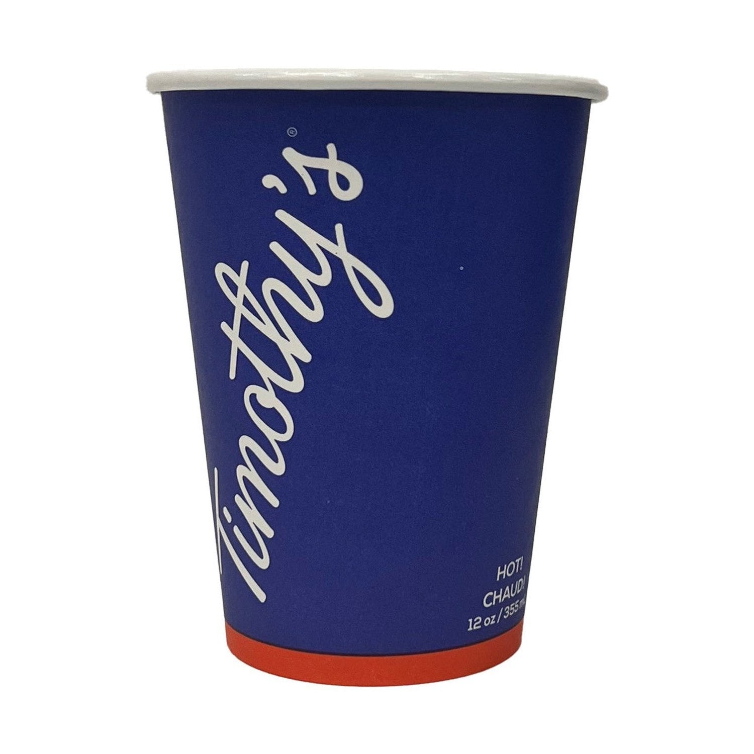 Timothy's Hot Paper Coffee Cups 12oz, 1000 Count #75-39339