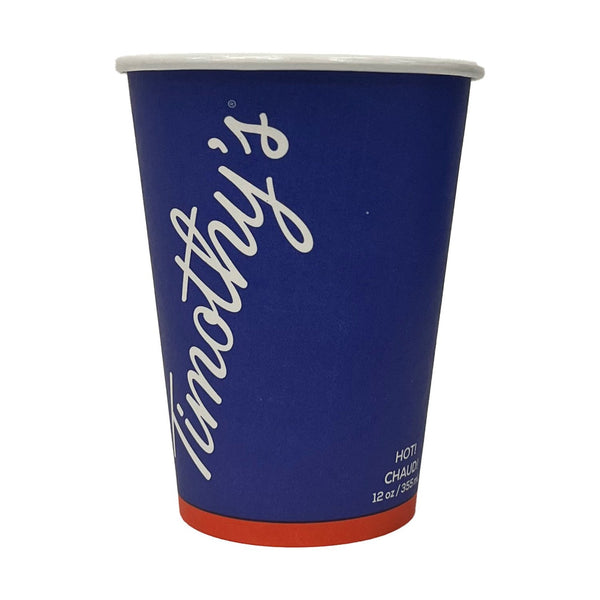 Timothy's Hot Paper Coffee Cups 12oz, 1000 Count #75-39339