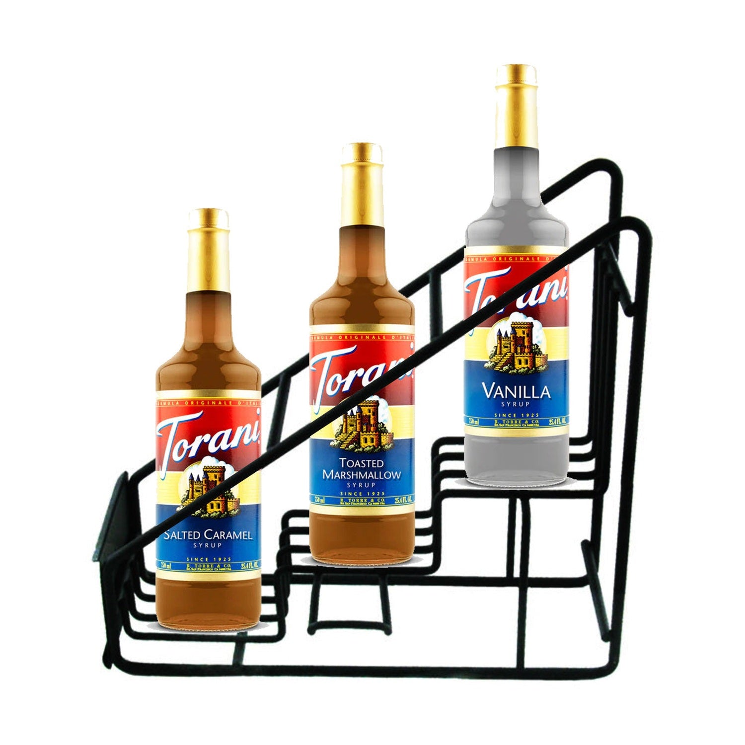 Torani 3-Bottle Wire Rack, Black