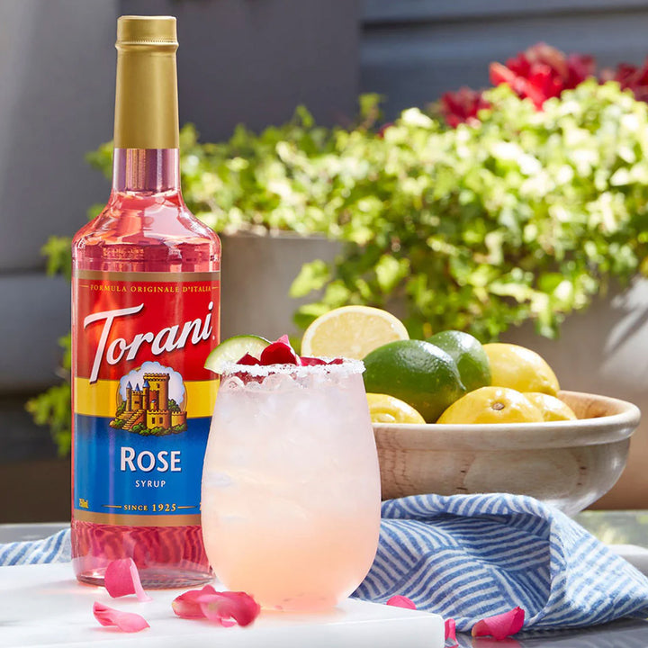 Torani Rose Syrup 750ml Glass Bottle