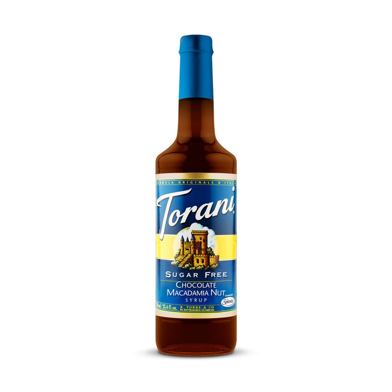 Torani Sugar Free Chocolate Macadamia Nut Syrup, 750ml Glass Bottle