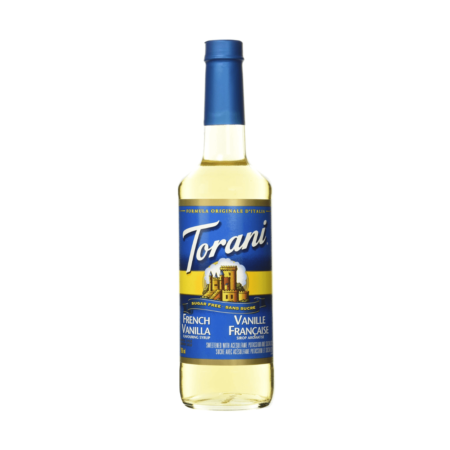 Torani Sugar Free French Vanilla Syrup, 750ml Plastic Bottle