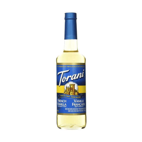 Torani Sugar Free French Vanilla Syrup, 750ml Plastic Bottle