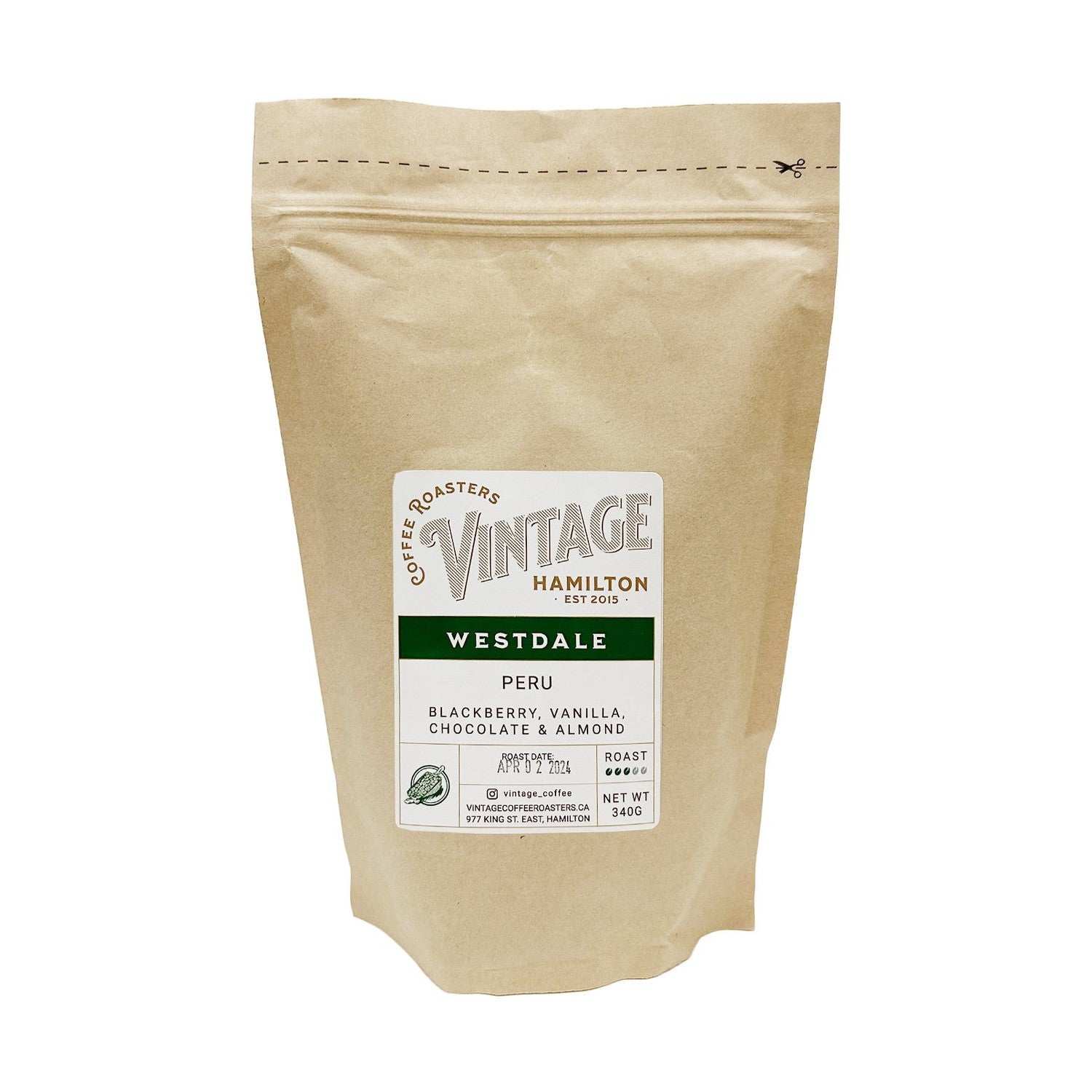 Vintage Coffee Roasters Westdale, Peru Whole Bean Coffee 12oz.