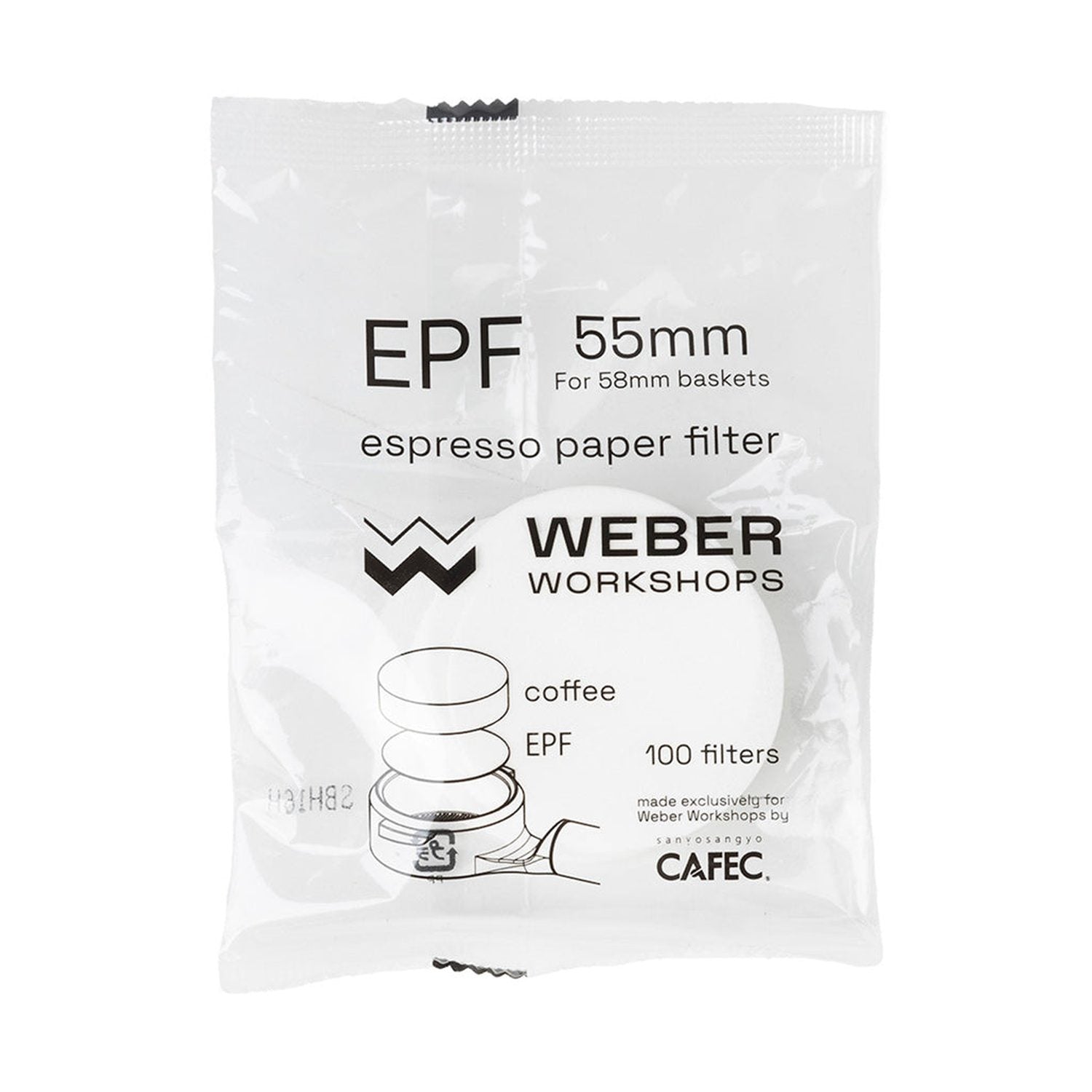 Weber Works Espresso Paper Filter 100 Pack, 55mm