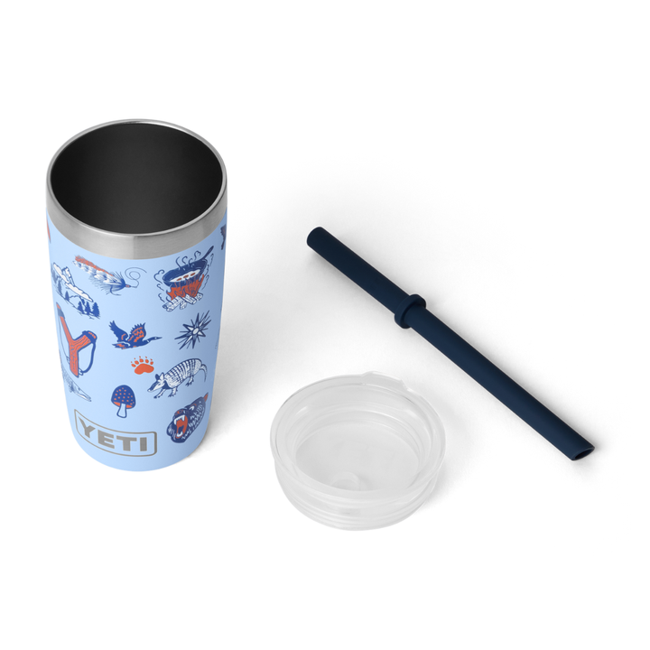 YETI Jr. 10oz. Tumbler with Straw Lid, Big Sky Blue Summer Camp
