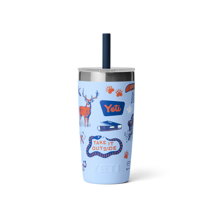 YETI Jr. 10oz. Tumbler with Straw Lid, Big Sky Blue Summer Camp
