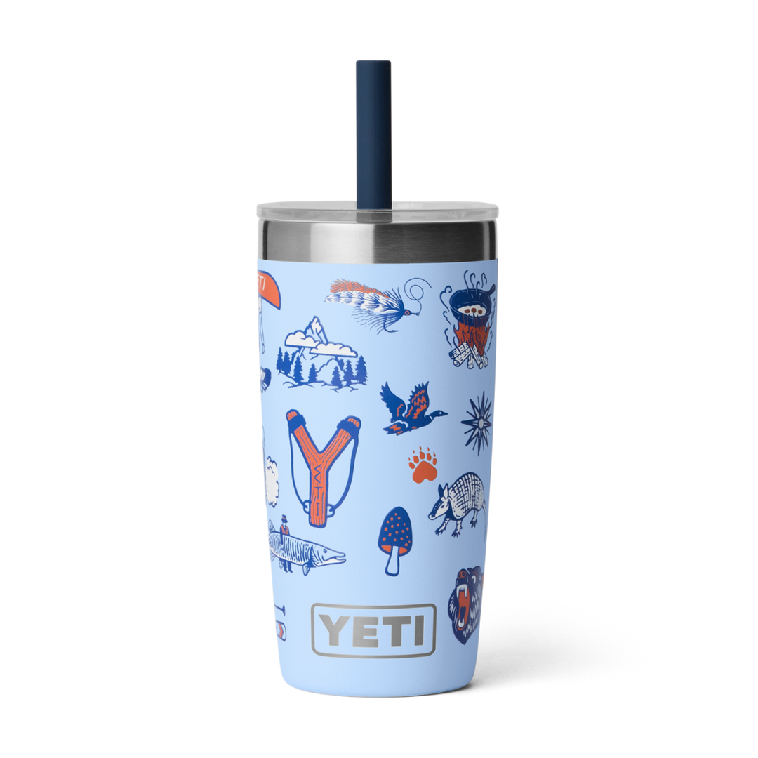 YETI Jr. 10oz. Tumbler with Straw Lid, Big Sky Blue Summer Camp