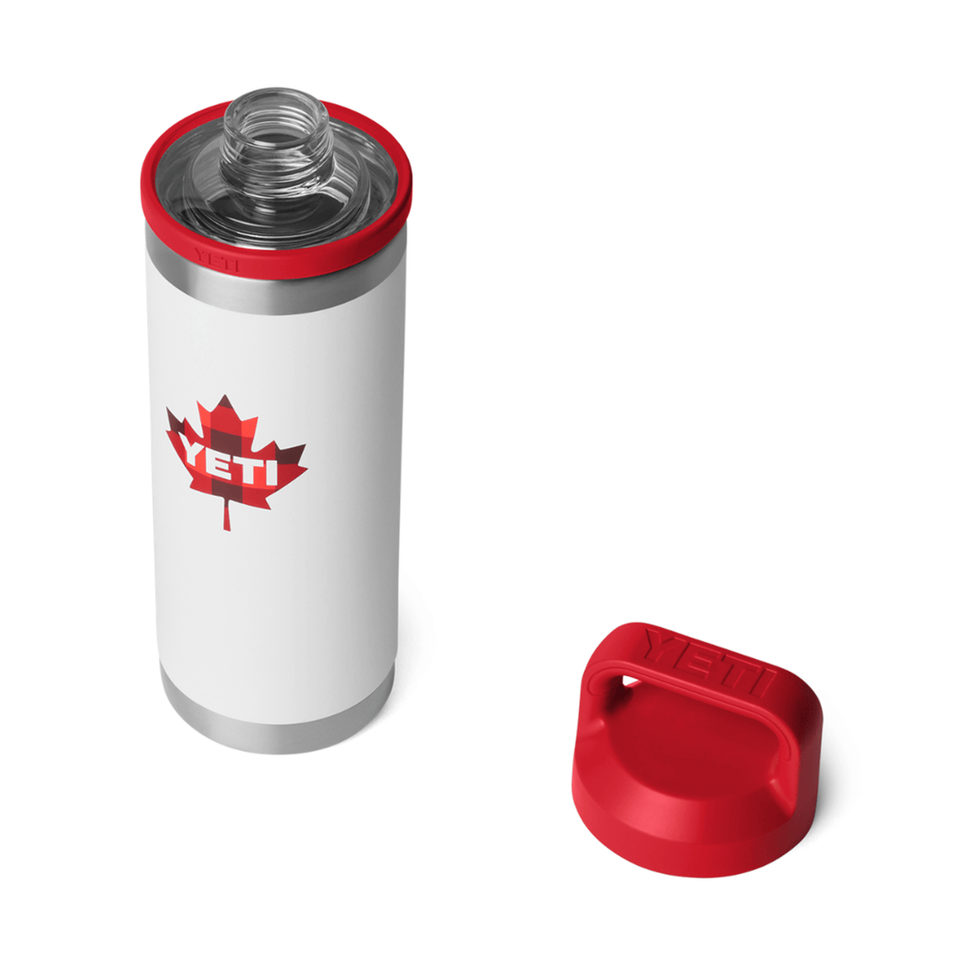 YETI Rambler 18 oz. Bottle with Chug Cap, True North White &amp; Red