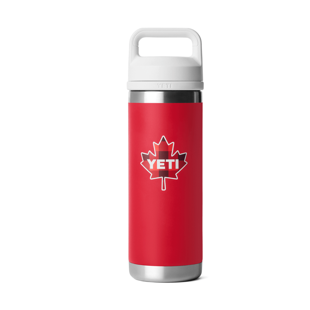 YETI Rambler 18 oz. Bottle with Chug Cap, True North Red &amp; White