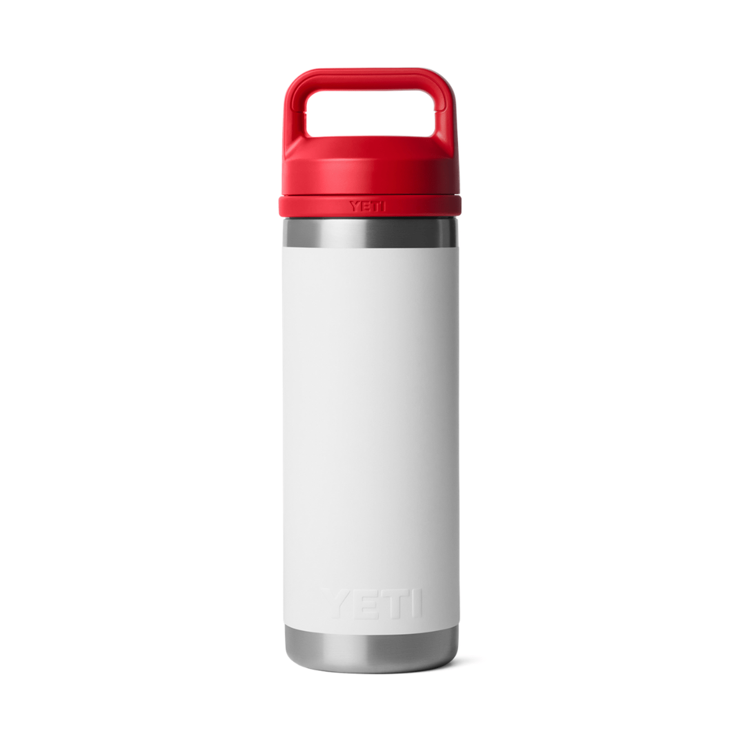 YETI Rambler 18 oz. Bottle with Chug Cap, True North White & Red