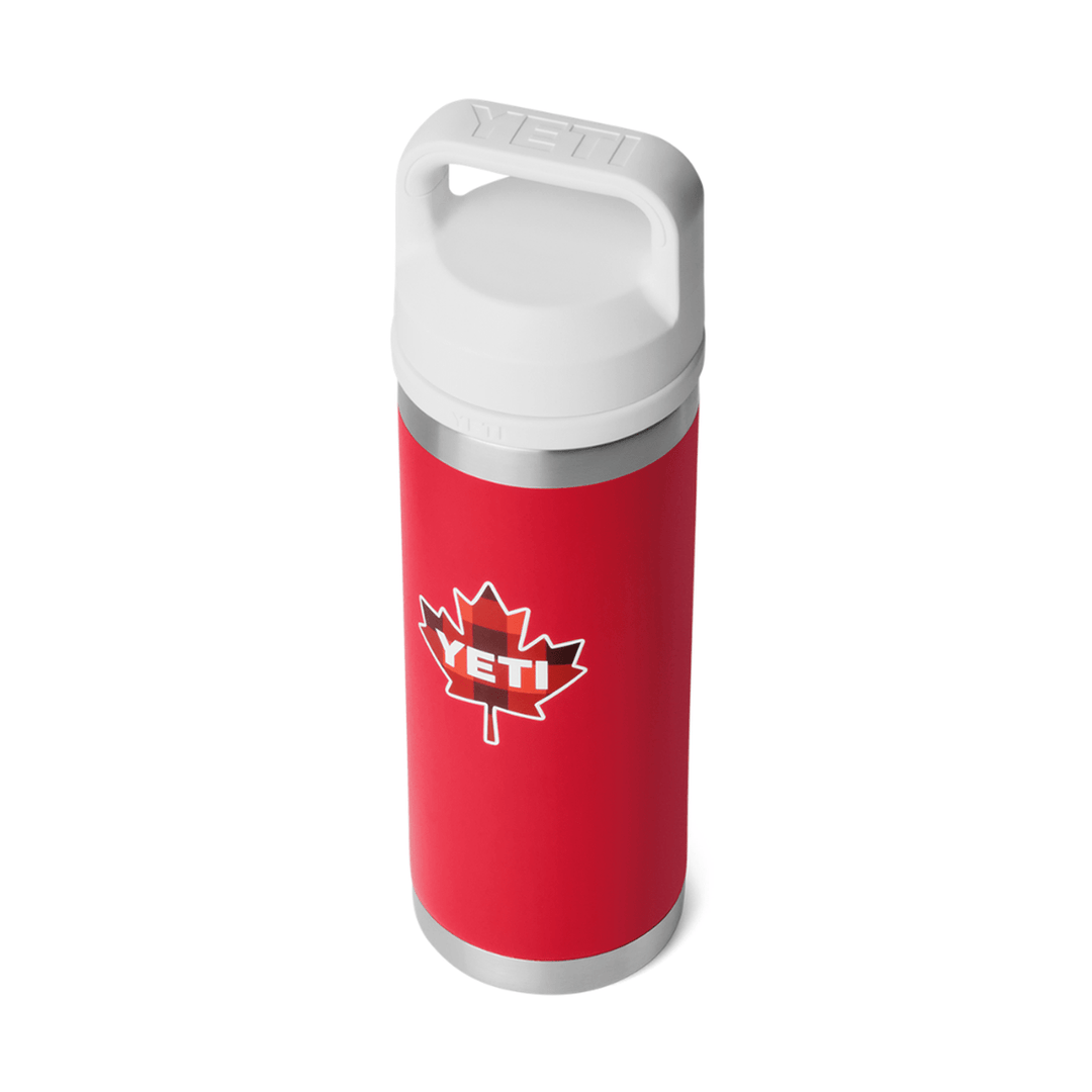 YETI Rambler 18 oz. Bottle with Chug Cap, True North Red &amp; White