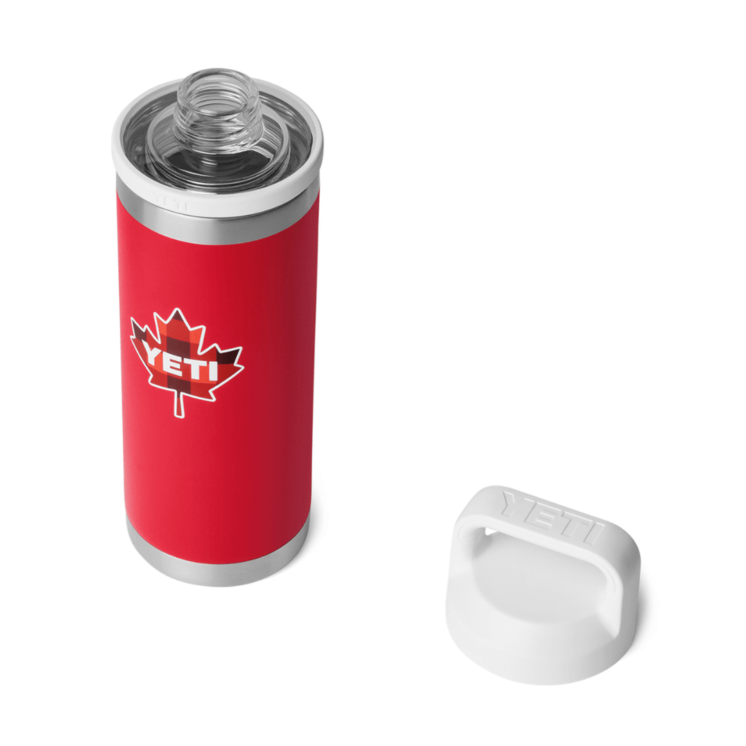 YETI Rambler 18 oz. Bottle with Chug Cap, True North Red &amp; White