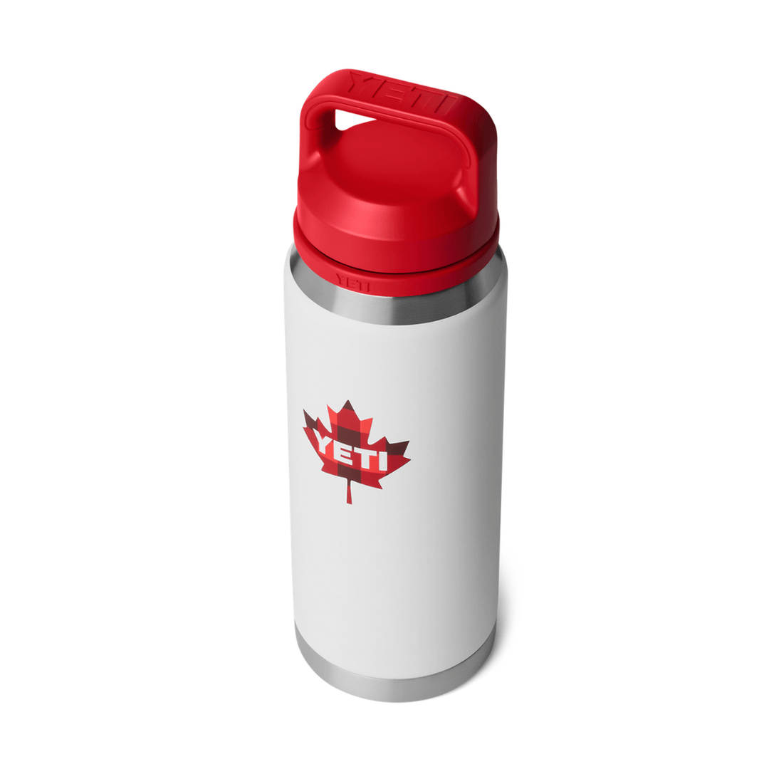 YETI Rambler 26 oz. Bottle with Chug Cap, True North White &amp; Rescue Red