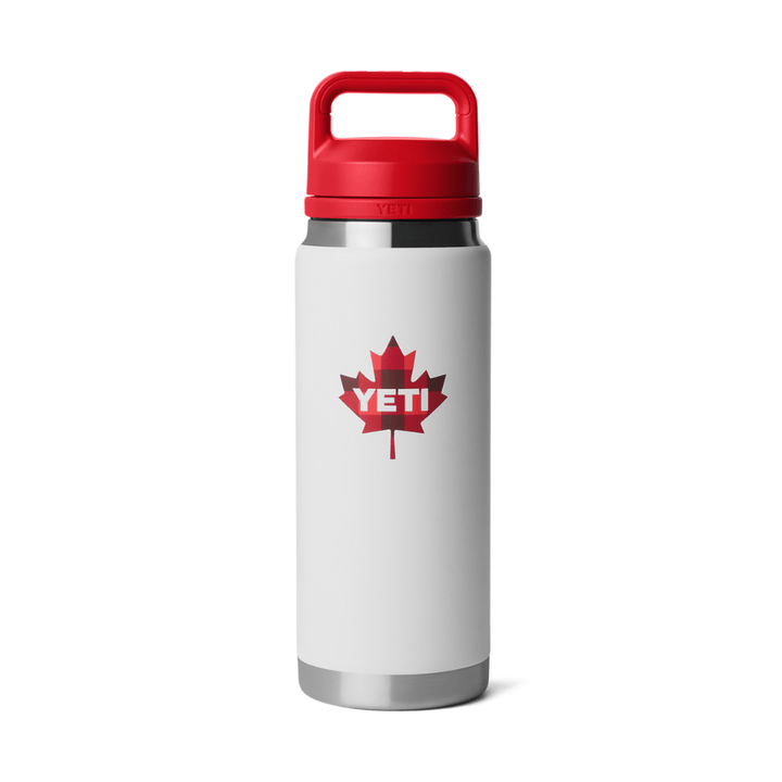 YETI Rambler 26 oz. Bottle with Chug Cap, True North White &amp; Rescue Red