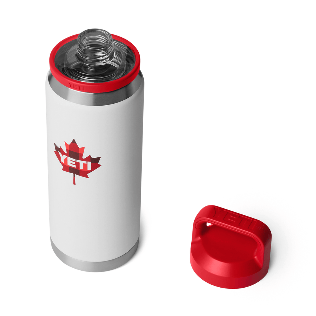 YETI Rambler 26 oz. Bottle with Chug Cap, True North White &amp; Rescue Red