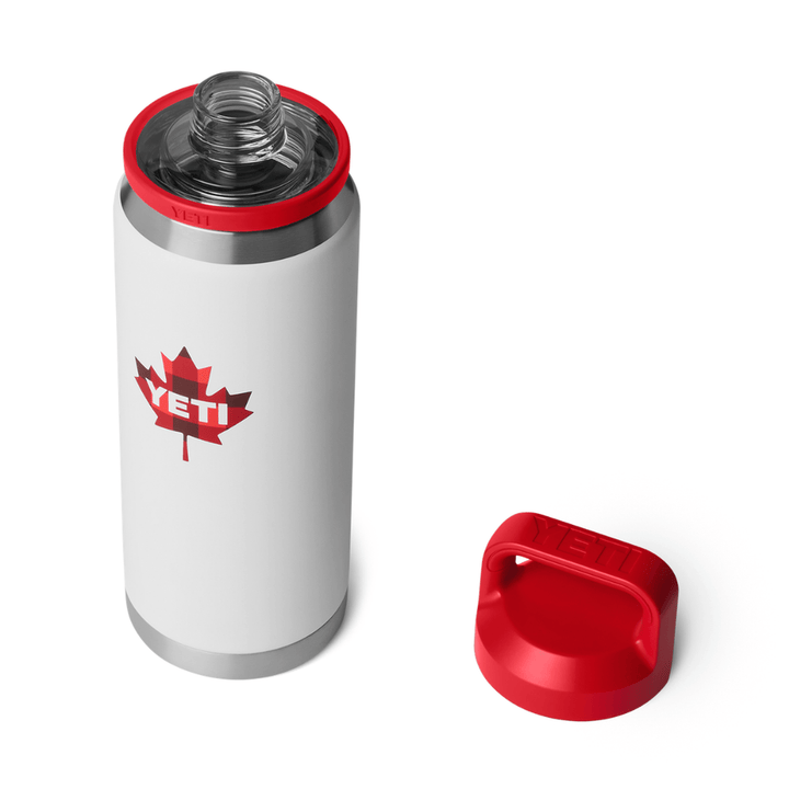 YETI Rambler 26 oz. Bottle with Chug Cap, True North White &amp; Rescue Red