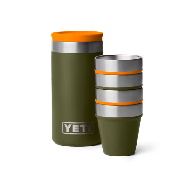 YETI Shot Glasses with Carrying Case, Olive/King Crab