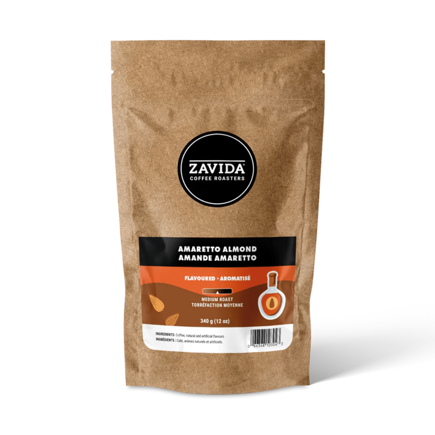 Zavida Amaretto Almond Whole Bean Coffee, 12 oz.