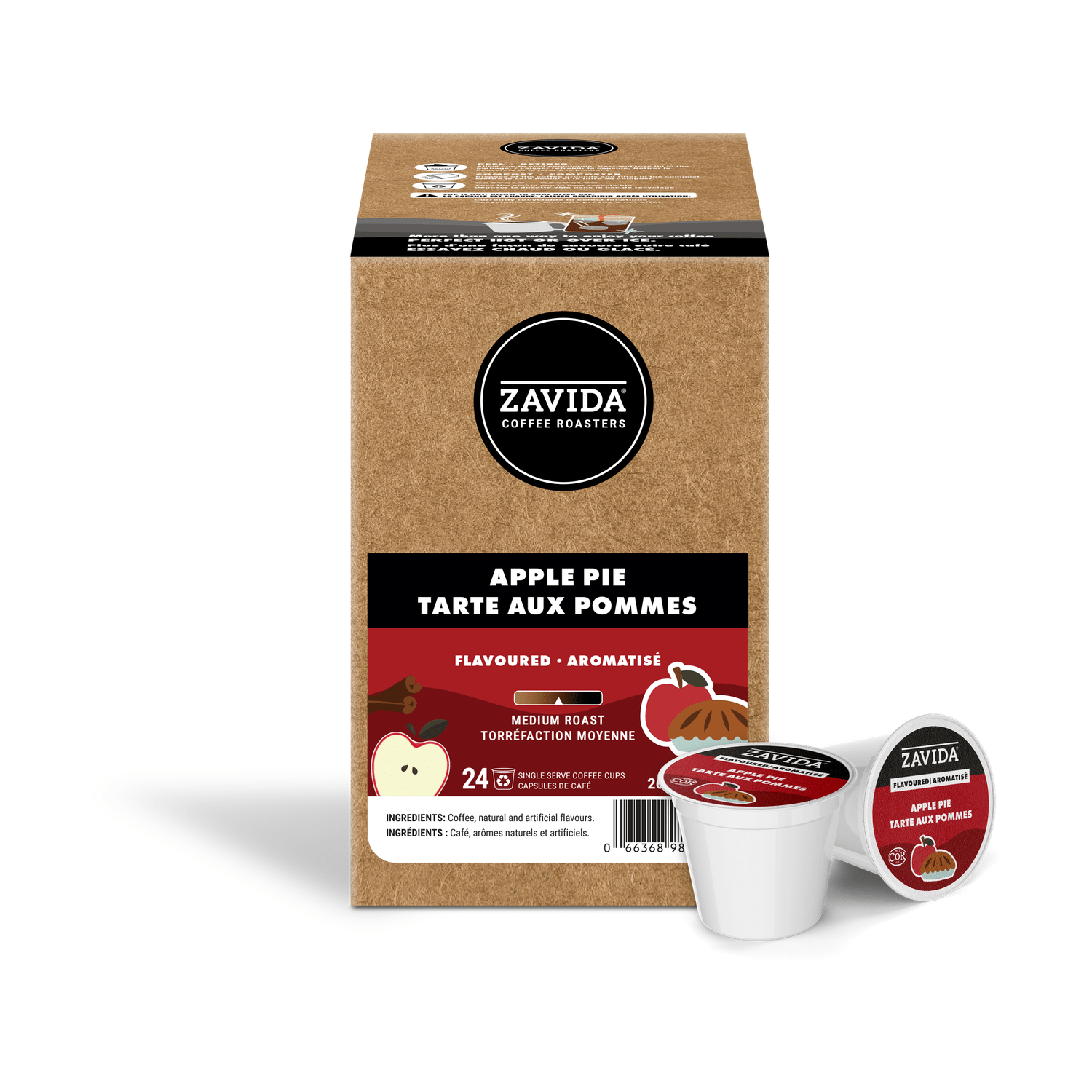 Zavida Apple Pie Single Serve Coffee, 24 Pack