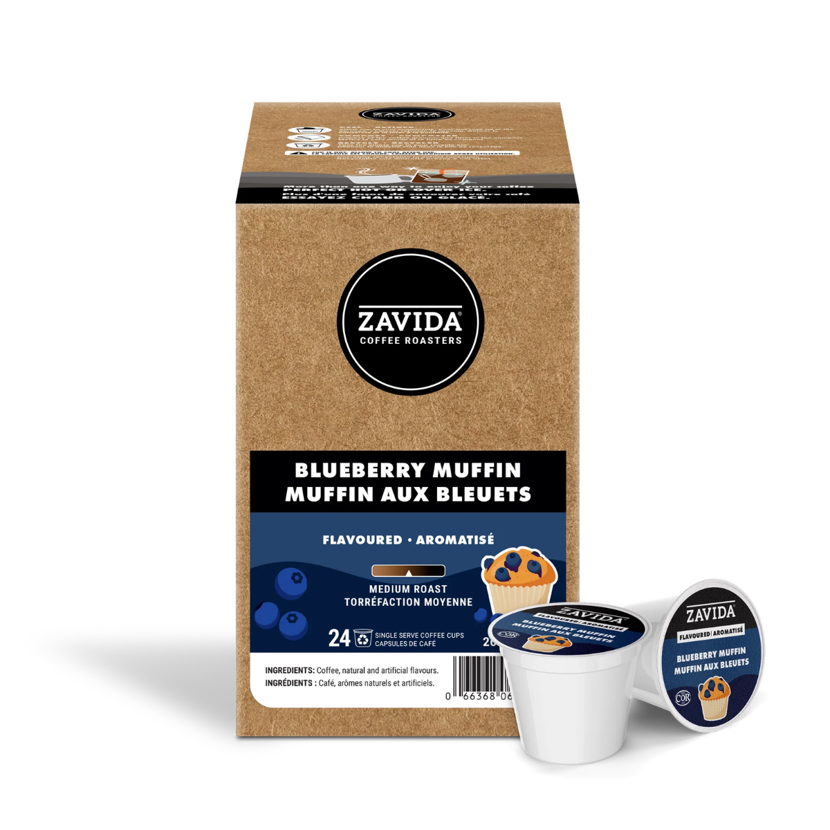 Zavida Blueberry Muffin Single Serve Coffee, 24 Pack
