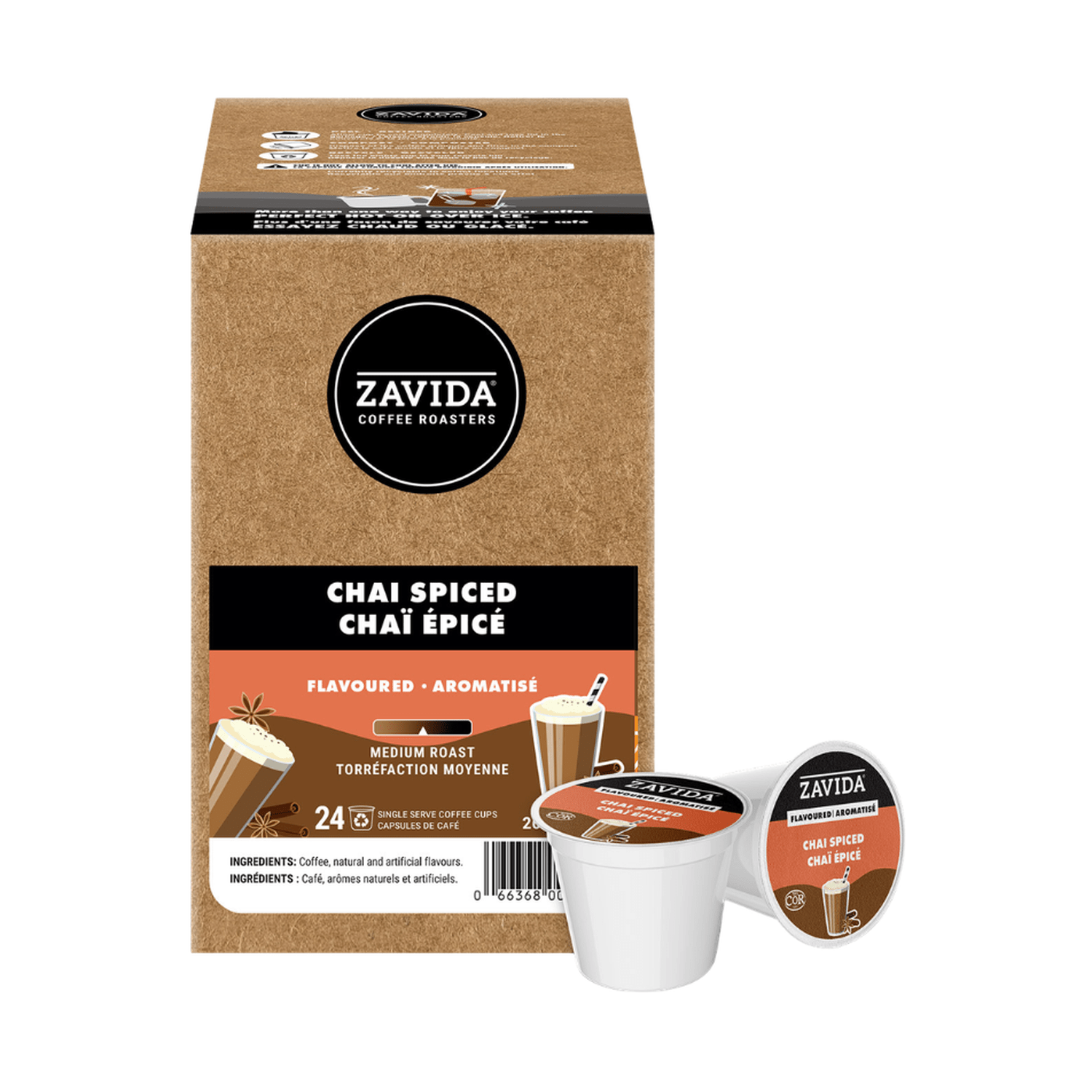 Zavida Chai Spiced Single Serve Coffee 24 Pack