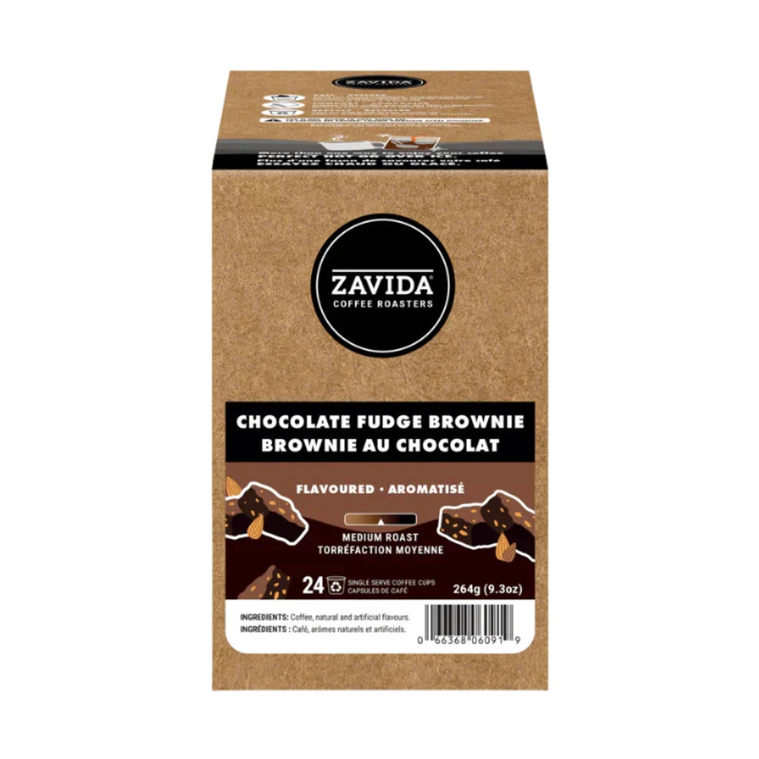 Zavida Chocolate Fudge Brownie Single Serve Coffee 24 Pack
