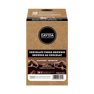 Zavida Chocolate Fudge Brownie Single Serve Coffee 24 Pack