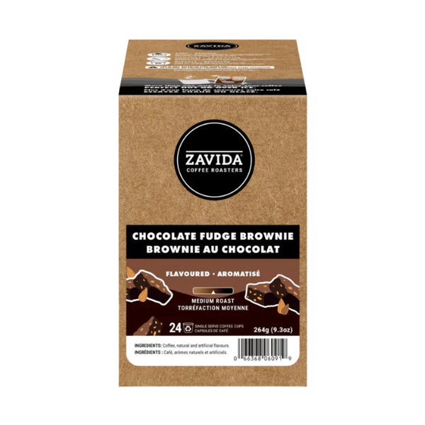 Zavida Chocolate Fudge Brownie Single Serve Coffee 24 Pack