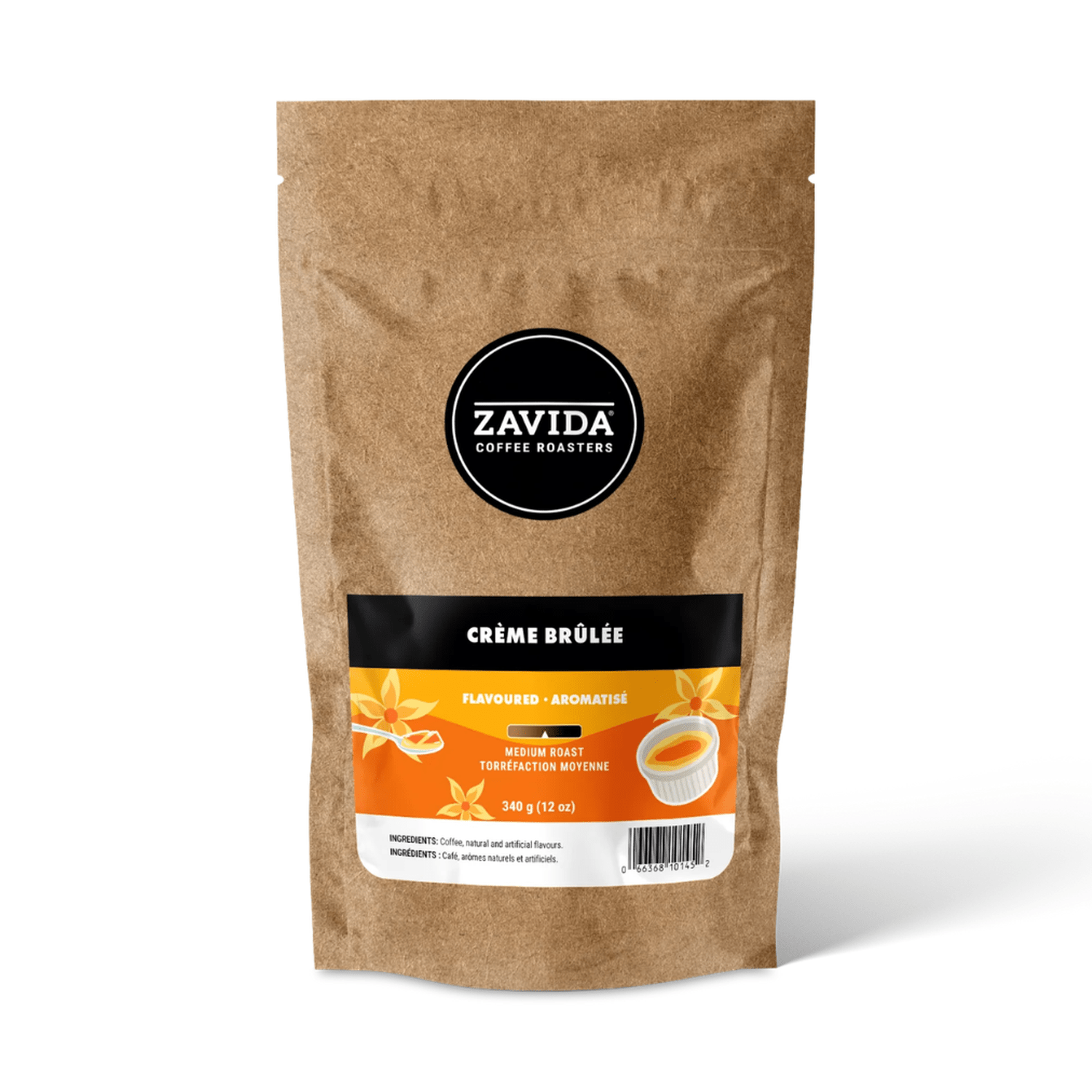 Zavida Creme Brulee Whole Bean Flavoured Coffee, 12 oz.