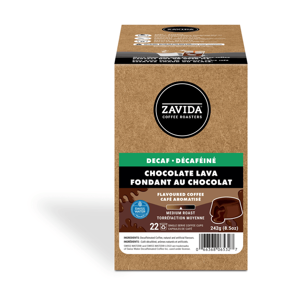 Zavida Decaf Chocolate Lava Single Serve Coffee, 22 Pack