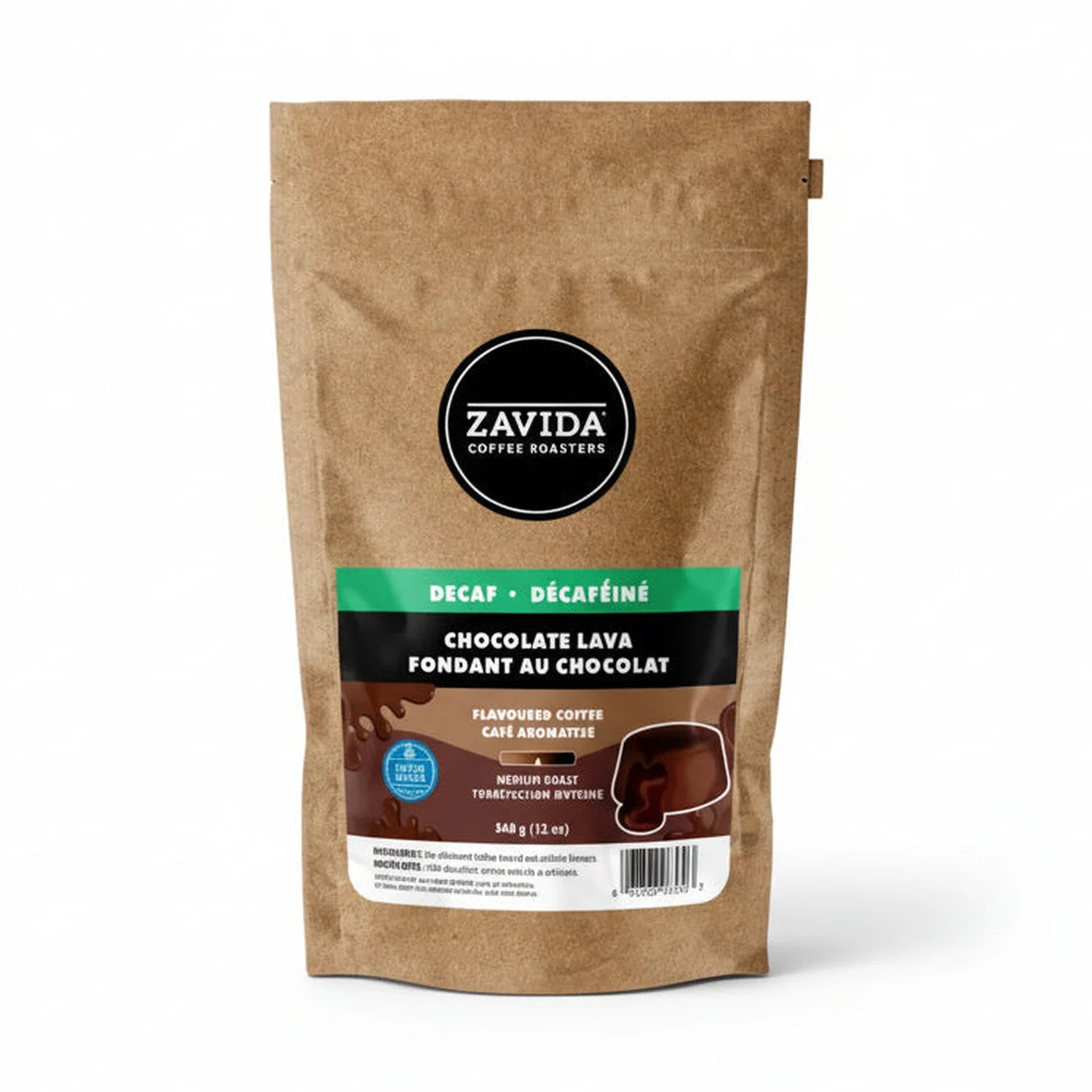 Zavida Decaf Chocolate Lava Whole Bean Flavoured Coffee, 12oz