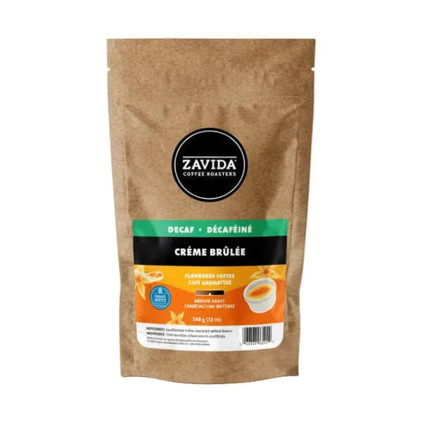 Zavida Decaf Crème Brûlée Whole Bean Flavoured Coffee, 12 oz