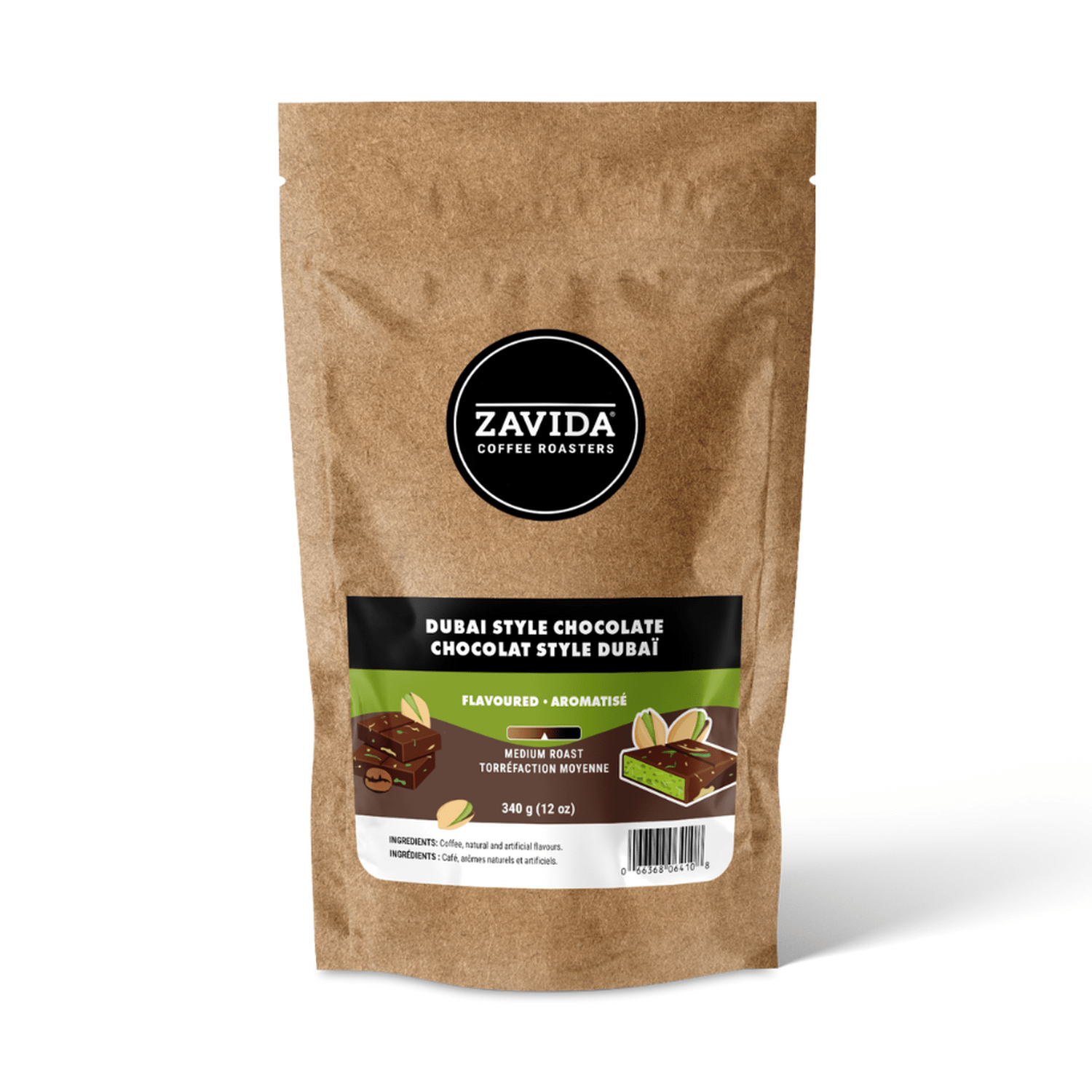 Zavida Dubai Style Chocolate Whole Bean Flavoured Coffee, 12 oz.