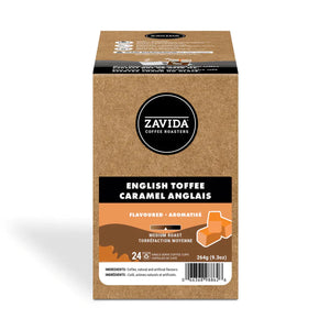 Zavida English Toffee Single Serve Coffee 24 Pack
