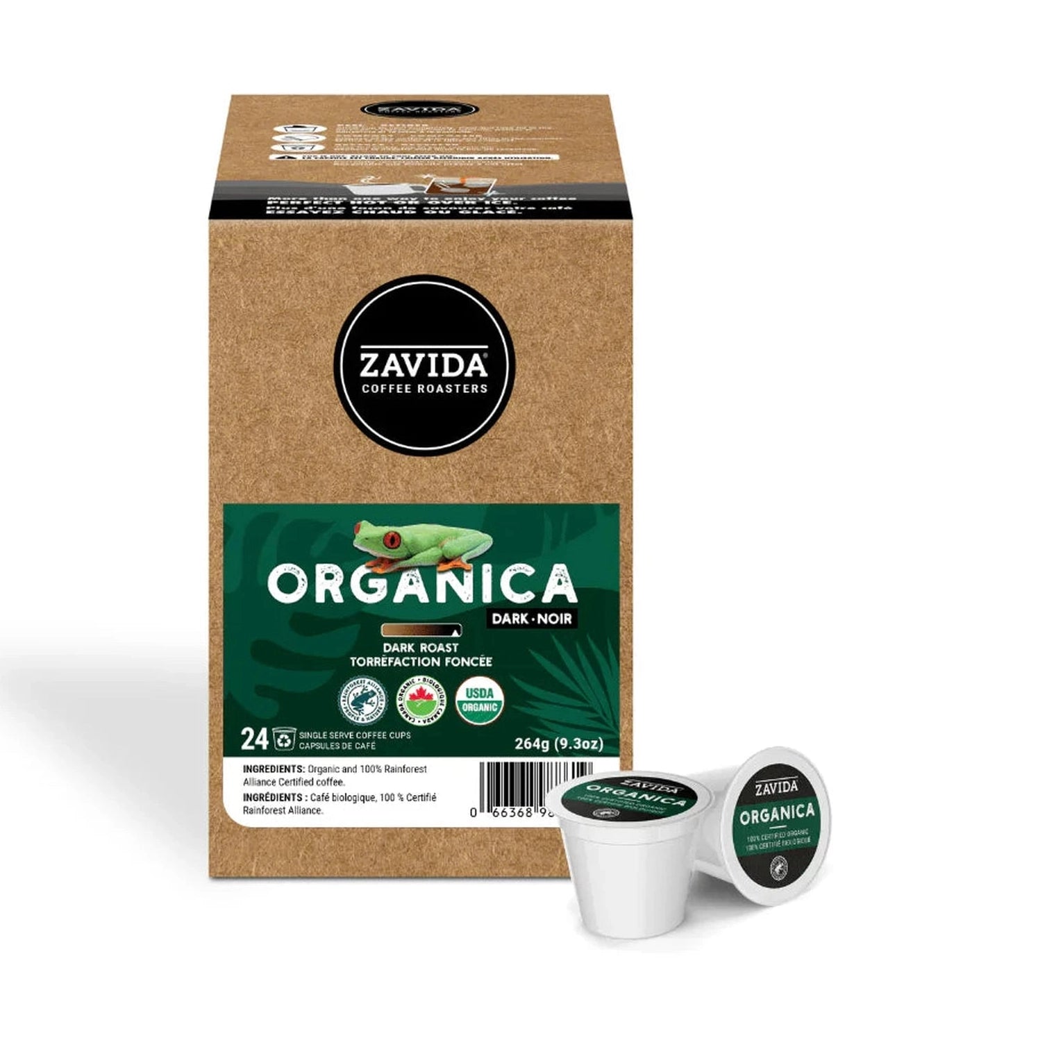 Zavida Organica Dark Roast Single Serve Coffee 24 Pack