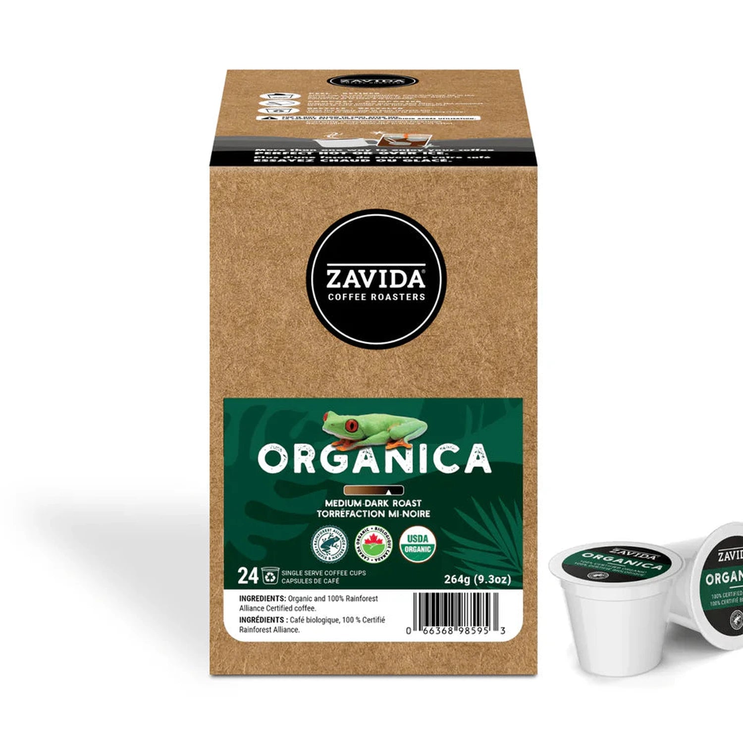 Zavida Organica Medium-Dark Roast Single Serve Coffee 24 Pack