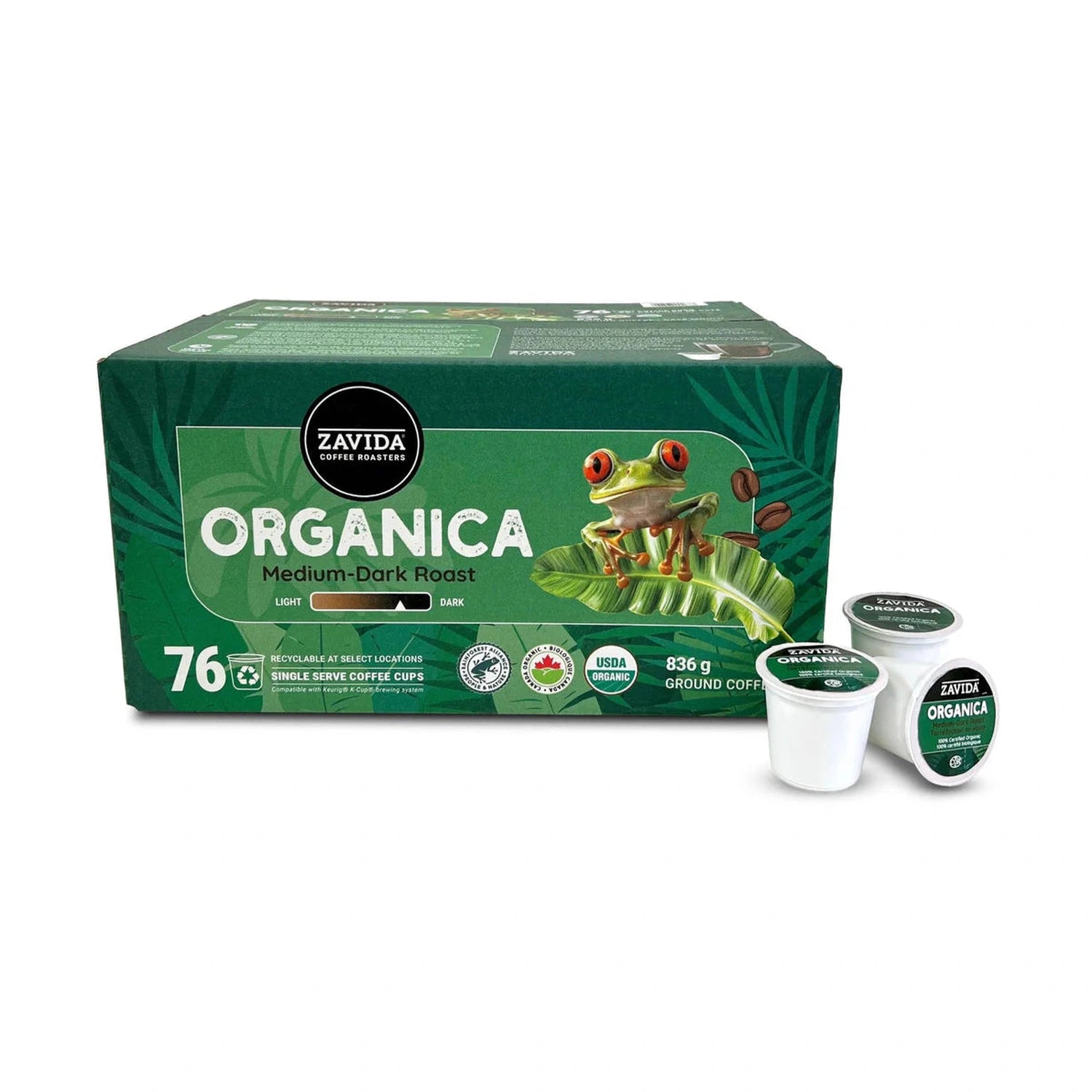 Zavida Organica Medium-Dark Roast Single Serve Coffee 76 Ct