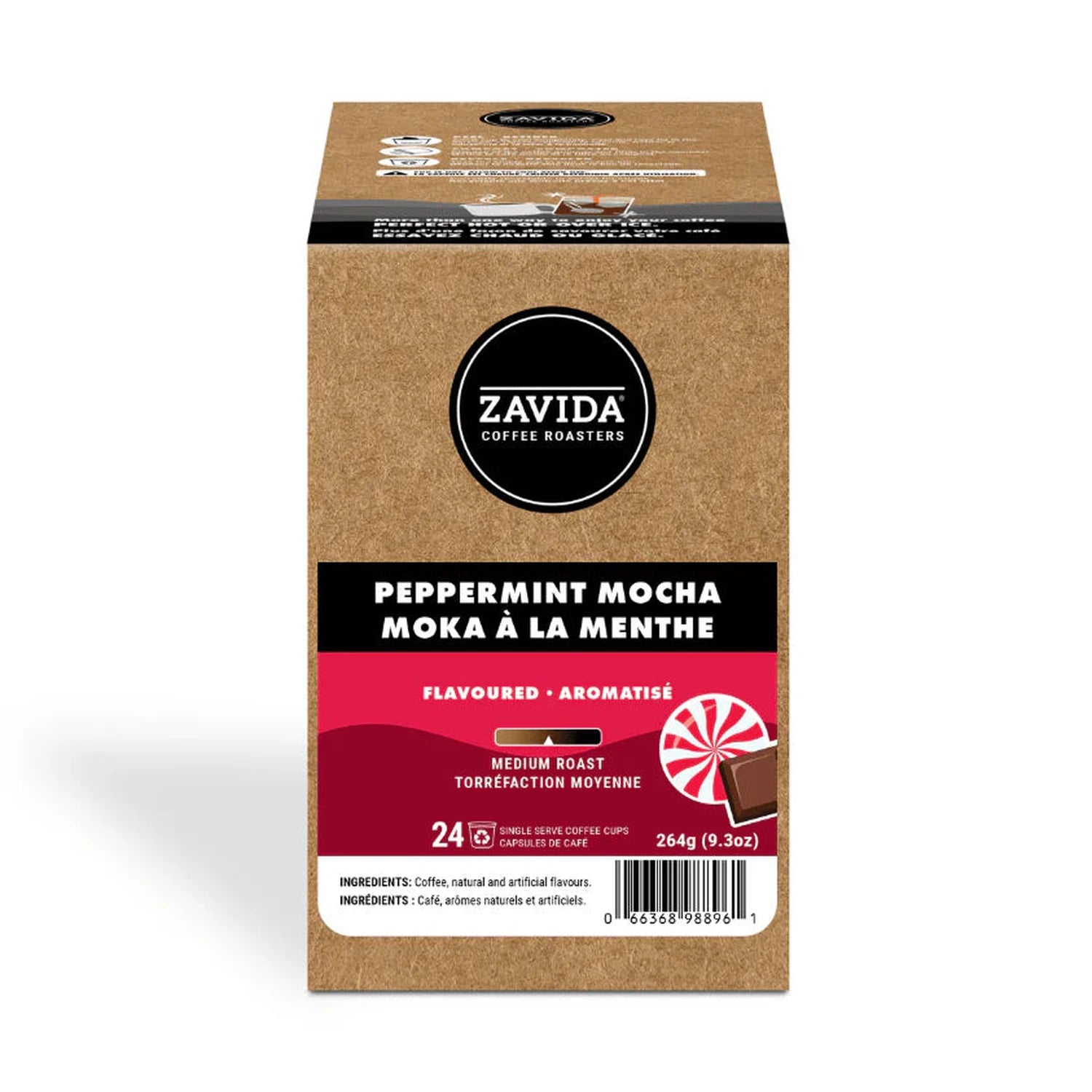 Zavida Peppermint Mocha Single Serve Coffee 24 Pack