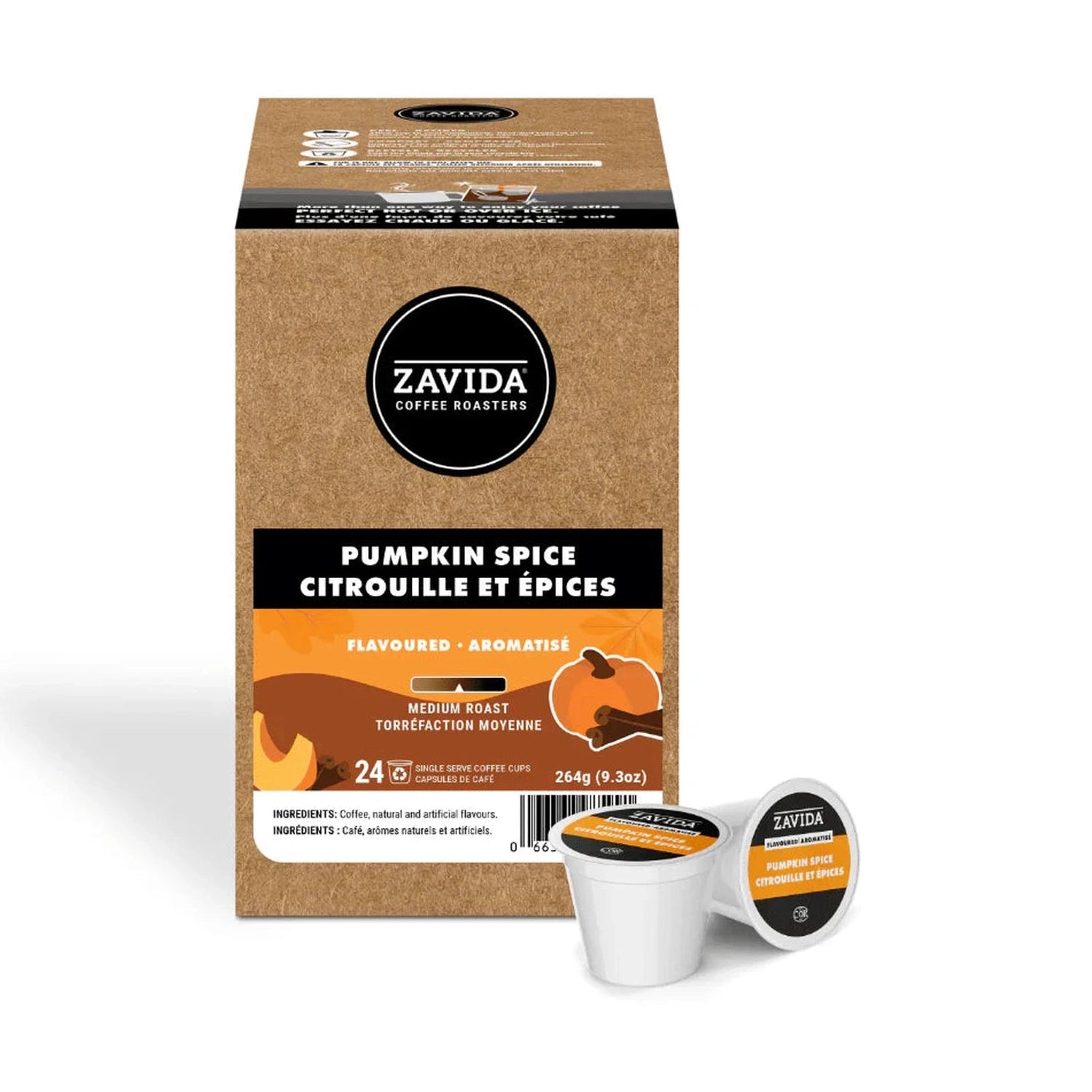Zavida Pumpkin Spice Single Serve Coffee 24 Pack