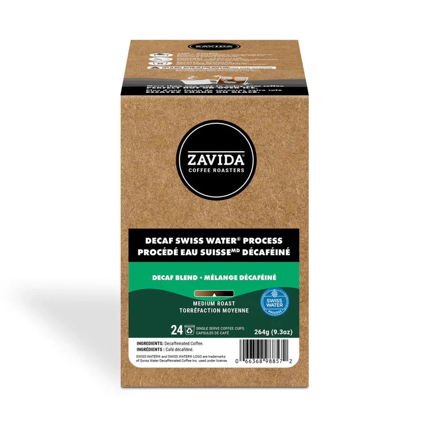 Zavida Swiss Water Process Decaf Single Serve Coffee 24 Pack