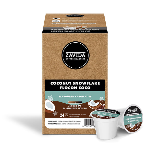 Zavida Coconut Snowflake Single Serve Coffee 24 Pack